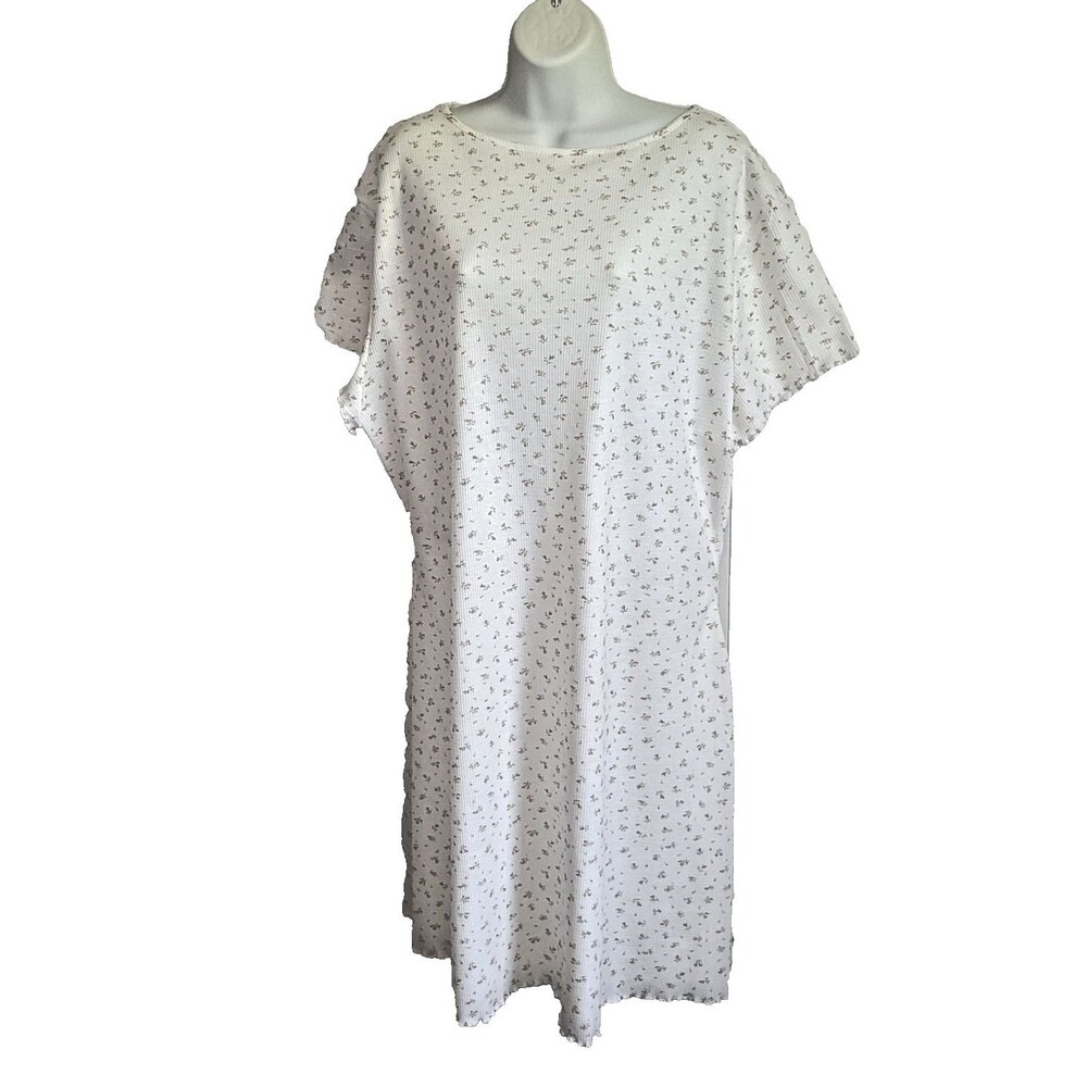 Princess Polly Dress size 20 White Floral Cottagecore Frilled Hem Pink Flowers